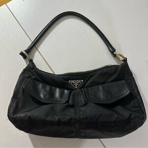 Vintage Prada Nylon Leather Shoulder Bag